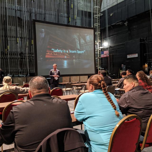 San Diego Theatres Director of Operations Brendan Farley addresses attendees of IAVM Situational Awareness Training San Diego Theatres Director of Operations Brendan Farley addresses attendees of IAVM Situational Awareness Training