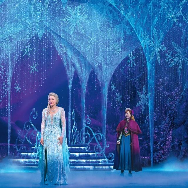 Caroline Bowman (Elsa) and Caroline Innerbichler (Anna) in Frozen North American Tour - photo by Deen van Meer